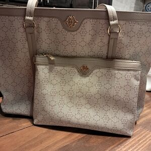 Nanette Lepore Cream Tote and Pouch Set